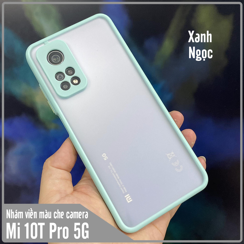 Ốp lưng cho Xiaomi Mi 10T Pro bảo vệ camera nhám viền màu