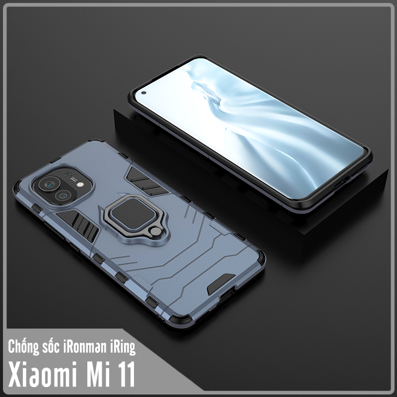 Ốp lưng cho Xiaomi Mi 11 iRON MAN IRING Nhựa PC cứng viền dẻo chống sốc