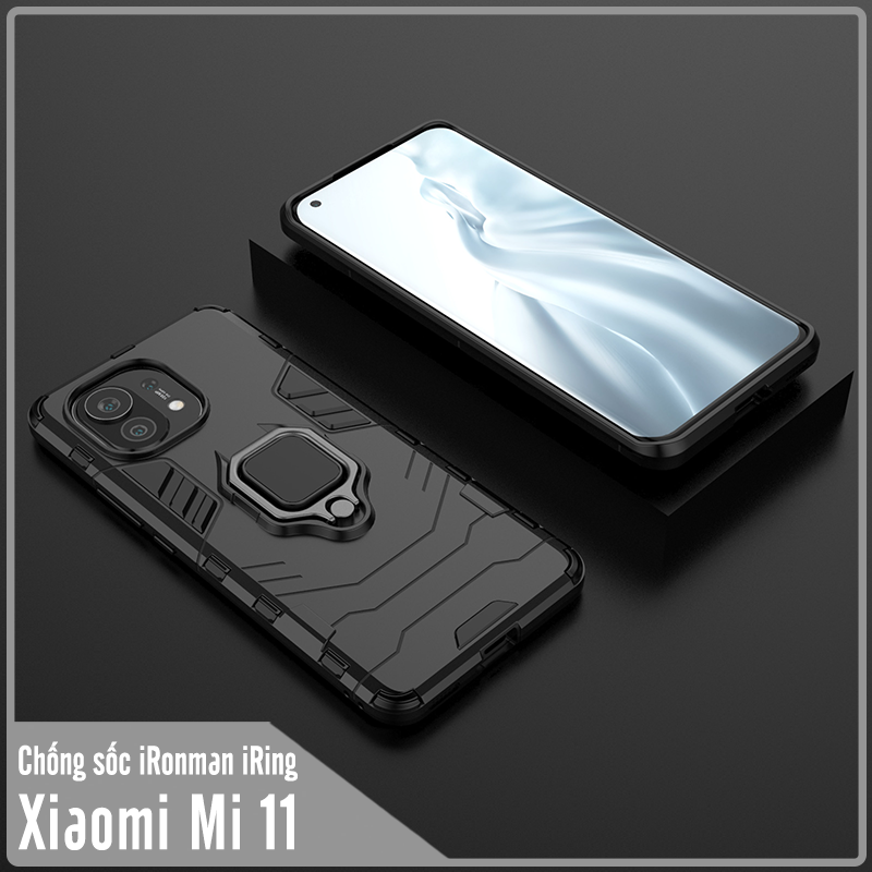 Ốp lưng cho Xiaomi Mi 11 iRON MAN IRING Nhựa PC cứng viền dẻo chống sốc