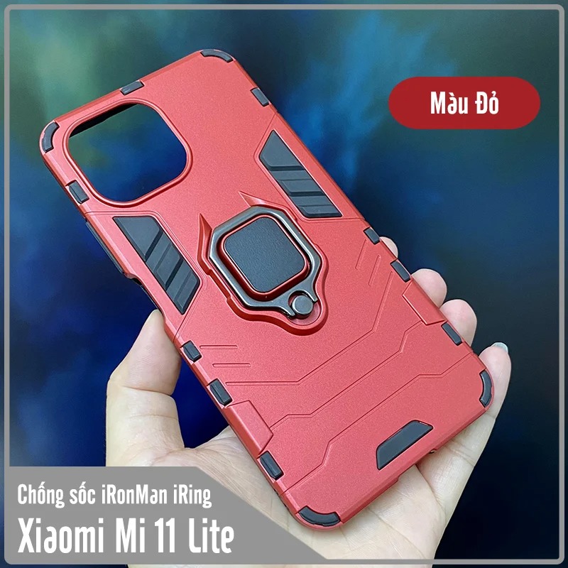 Ốp lưng cho Xiaomi Mi 11 Lite 4G - 5G iRON MAN IRING Nhựa PC cứng viền dẻo chống sốc