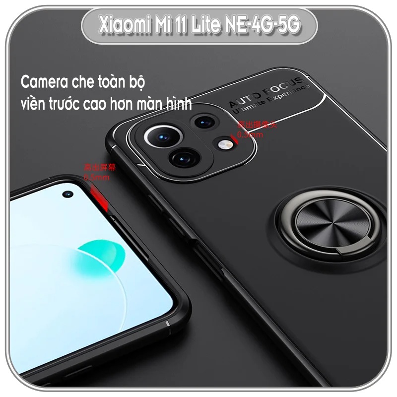 Ốp lưng cho Xiaomi Mi 11 Lite NE - 4G - 5G chống sốc iRing Auto Focus