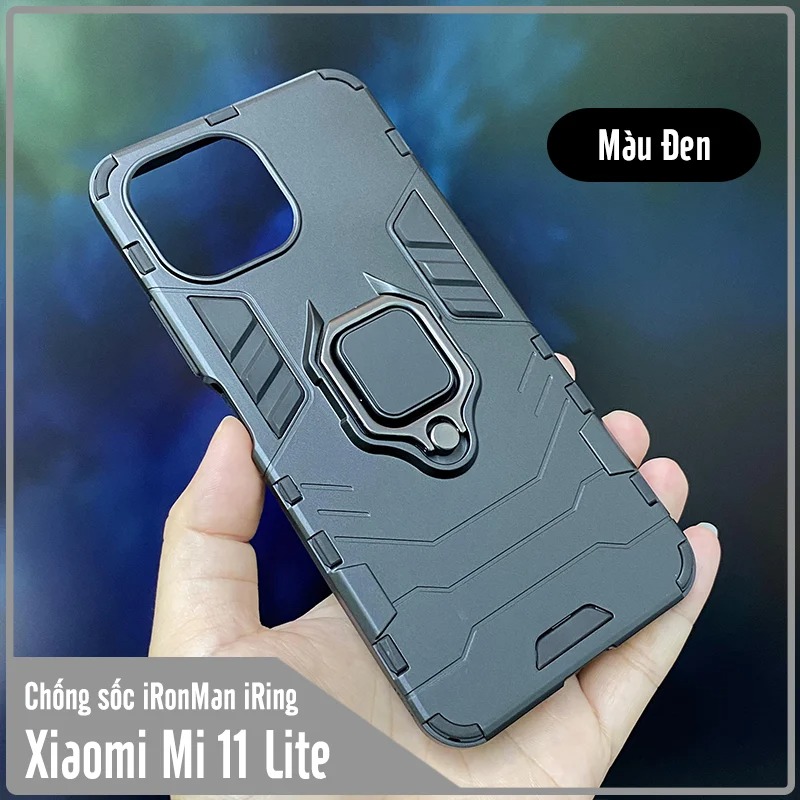 Ốp lưng cho Xiaomi Mi 11 Lite 4G - 5G iRON MAN IRING Nhựa PC cứng viền dẻo chống sốc