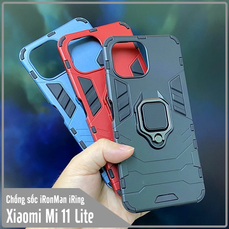 Ốp lưng cho Xiaomi Mi 11 Lite 4G - 5G iRON MAN IRING Nhựa PC cứng viền dẻo chống sốc