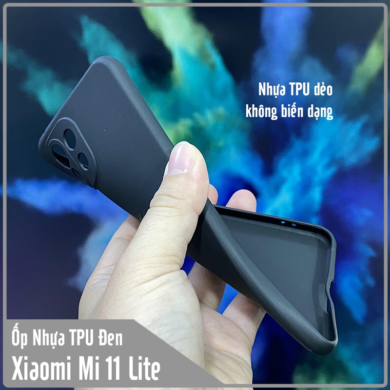 Ốp lưng cho Xiaomi Mi 11 Lite TPU dẻo đen nhám, che Camera