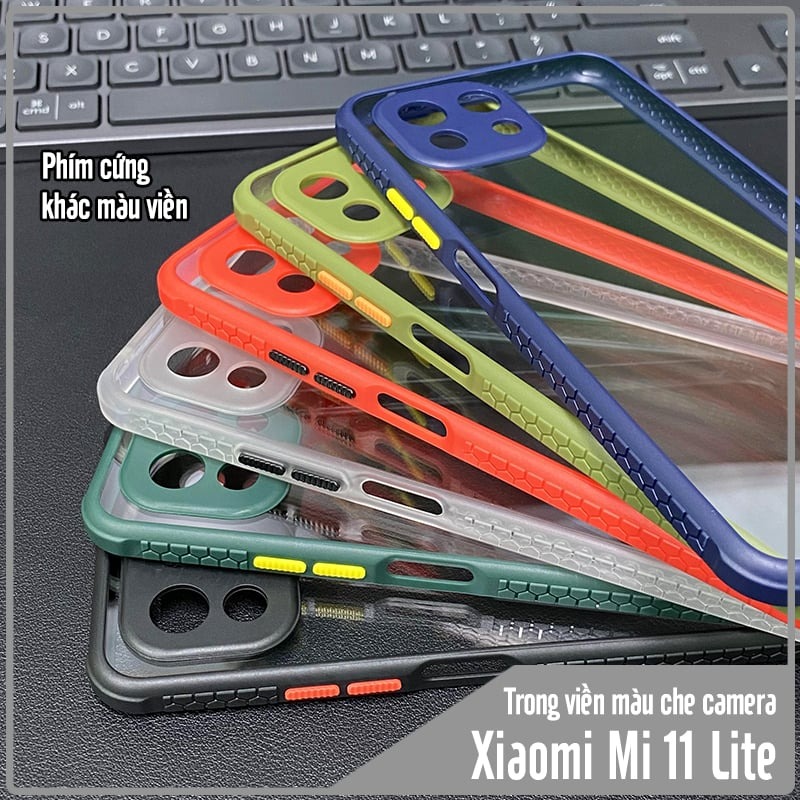 Ốp lưng Xiaomi Mi 11 Lite 4G - 5G trong viền màu che camera 4 Góc chống sốc