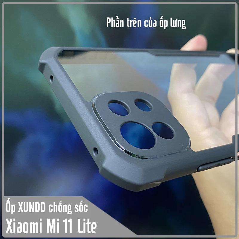 Ốp lưng cho Xiaomi Mi 11 Lite chống sốc trong viền nhựa dẻo XunDD