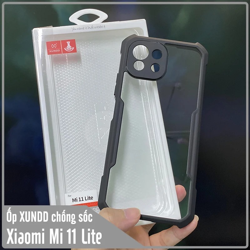 Ốp lưng cho Xiaomi Mi 11 Lite chống sốc trong viền nhựa dẻo XunDD