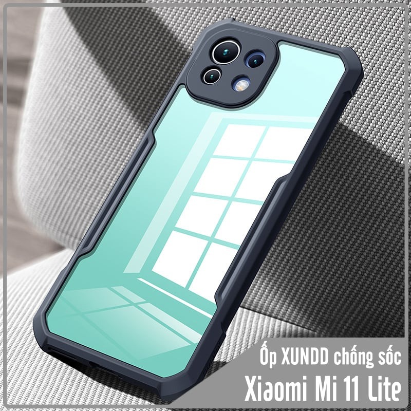 Ốp lưng cho Xiaomi Mi 11 Lite chống sốc trong viền nhựa dẻo XunDD