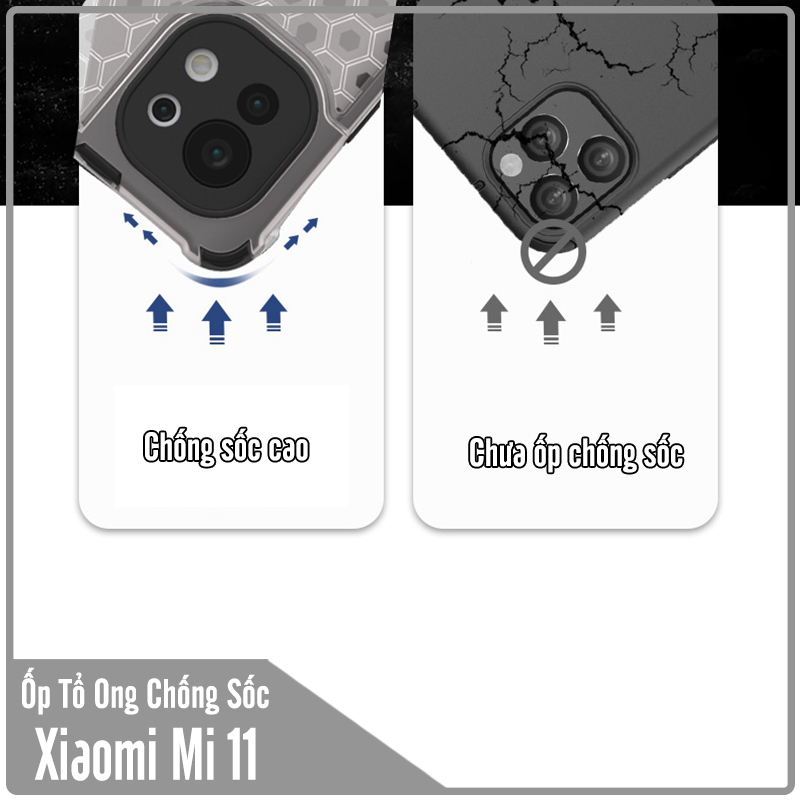 Ốp lưng cho Xiaomi Mi 11 Tổ Ong chống sốc