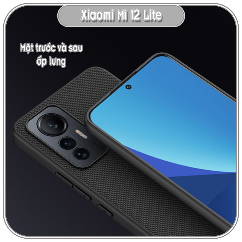 Ốp lưng cho Xiaomi Mi 12 Lite mặt lưng Vải Nillkin viền nhựa TPU dẻo