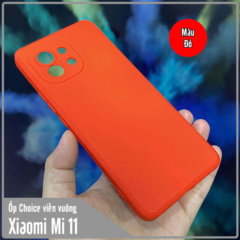 Ốp lưng cho Xiaomi Mi 11 Choice viền vuông dẻo lót nhung che camera