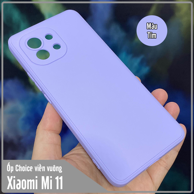 Ốp lưng cho Xiaomi Mi 11 Choice viền vuông dẻo lót nhung che camera