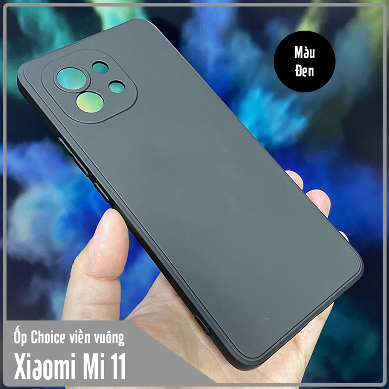 Ốp lưng cho Xiaomi Mi 11 Choice viền vuông dẻo lót nhung che camera