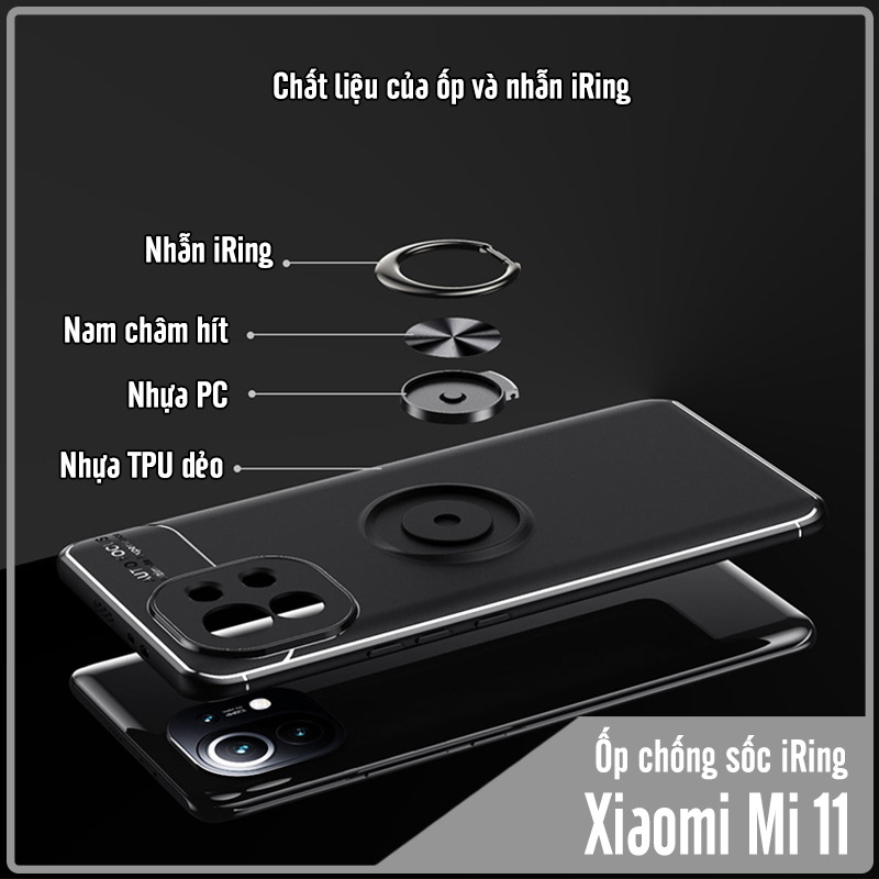 Ốp lưng cho Xiaomi Mi 11 chống sốc iRing Auto Focus