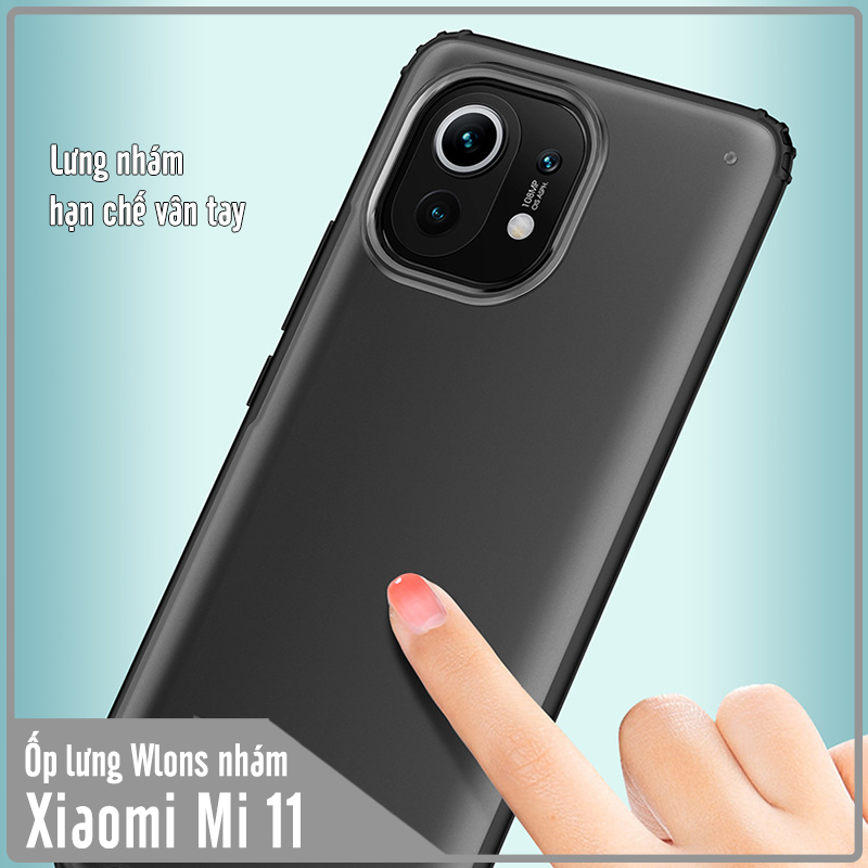 Ốp lưng cho Xiaomi Mi 11 nhám viền màu WLONS