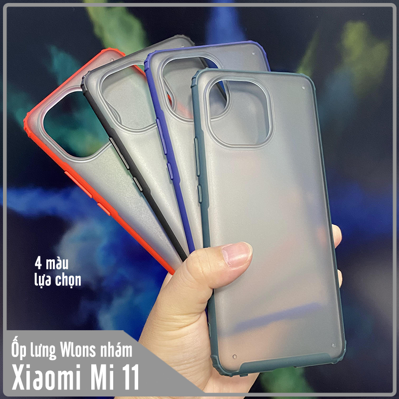 Ốp lưng cho Xiaomi Mi 11 nhám viền màu WLONS