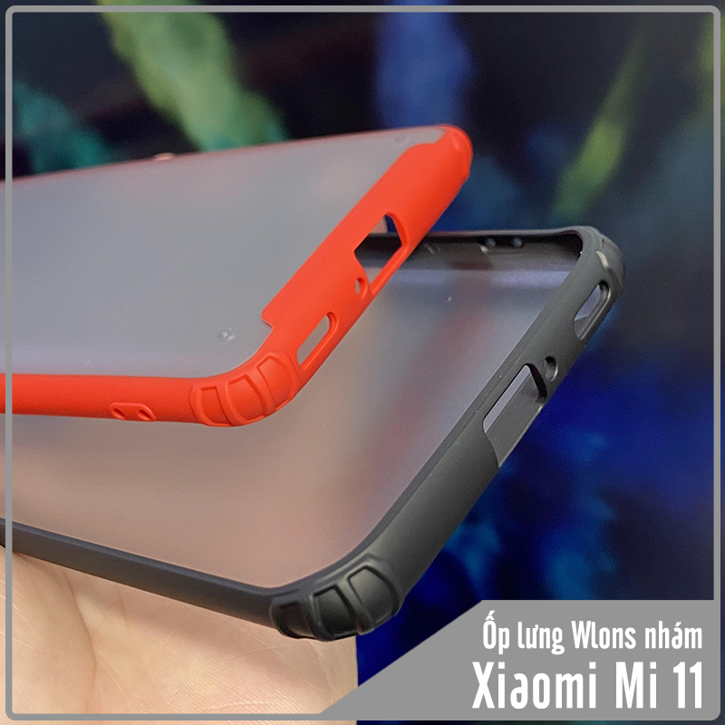 Ốp lưng cho Xiaomi Mi 11 nhám viền màu WLONS