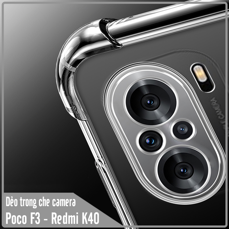 Ốp lưng TPU cho Xiaomi Poco F3 - Redmi K40 dẻo Trong Suốt Che Camera