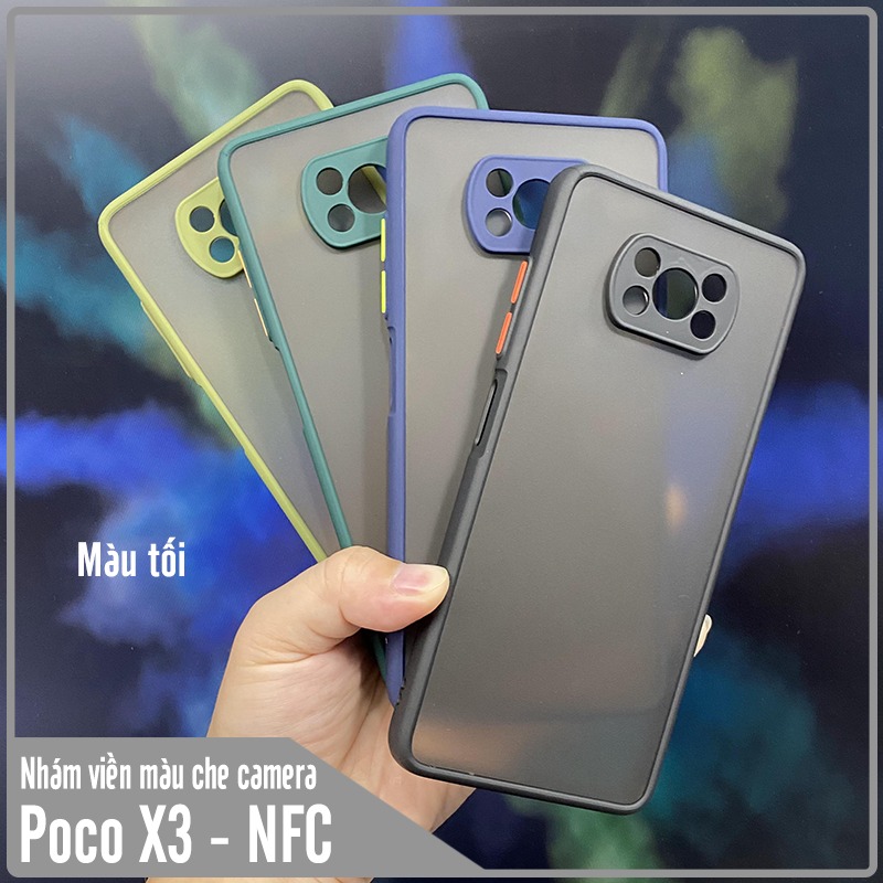 Ốp lưng cho Xiaomi Poco X3 NFC - X3 PRO nhám viền màu che camera