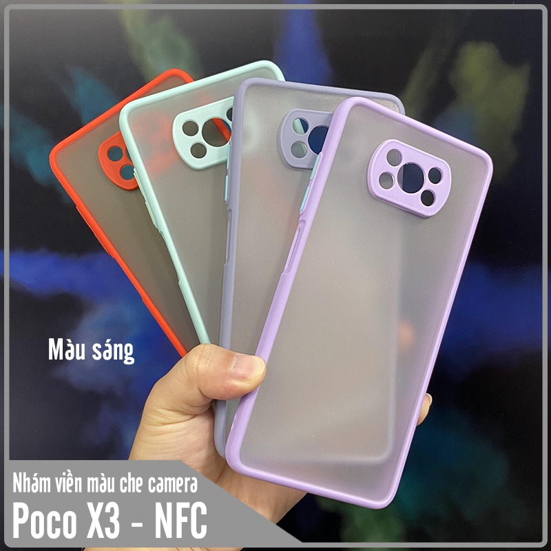 Ốp lưng cho Xiaomi Poco X3 NFC - X3 PRO nhám viền màu che camera