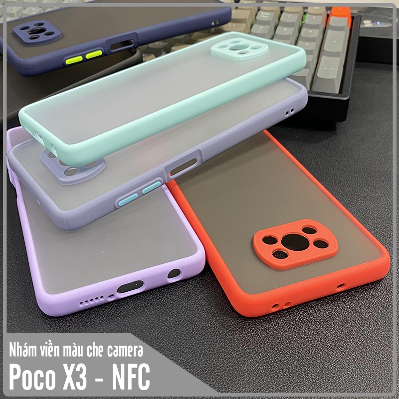 Ốp lưng cho Xiaomi Poco X3 NFC - X3 PRO nhám viền màu che camera