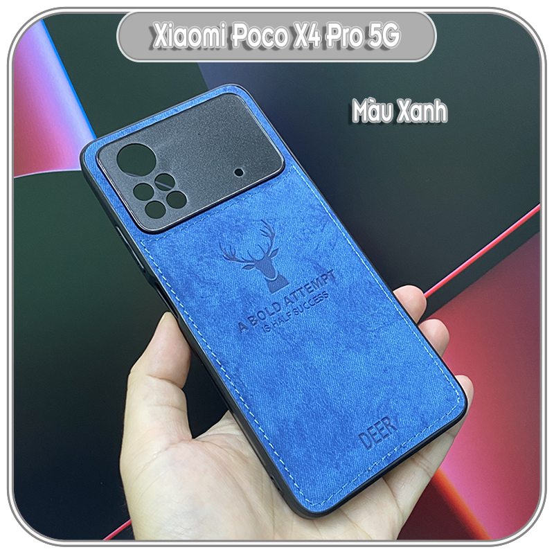 Ốp lưng cho Xiaomi Poco X4 Pro 5G giả da con hươu DEER