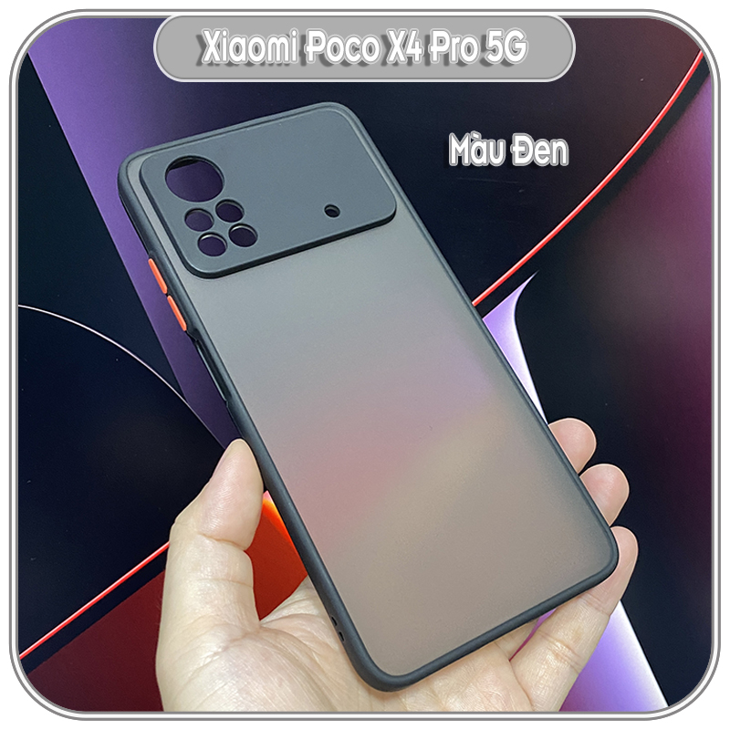 Ốp lưng cho Xiaomi Poco X4 Pro 5G nhám viền màu che camera
