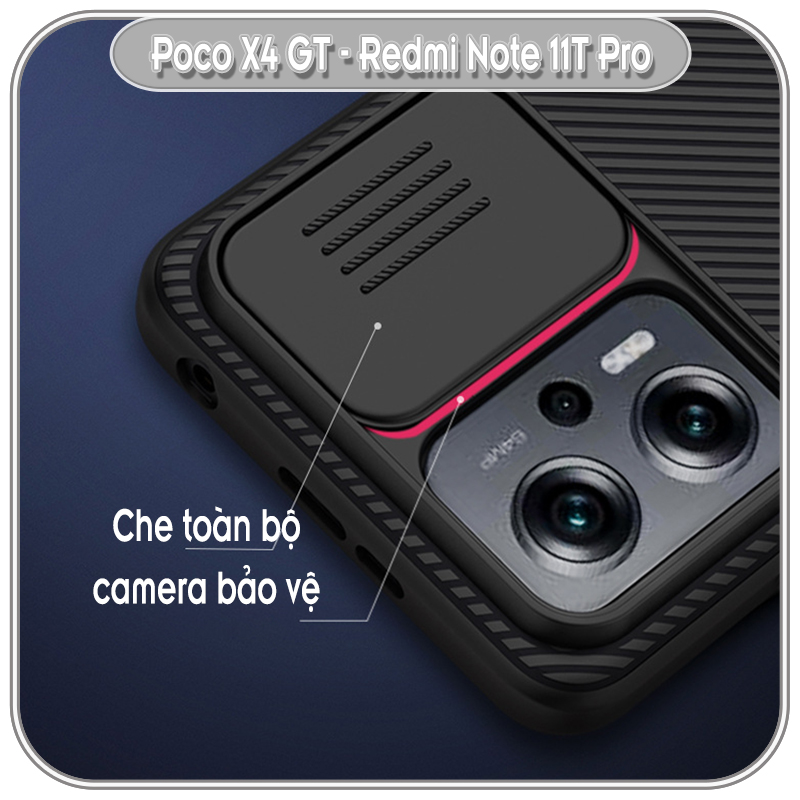 Ốp lưng cho Xiaomi Poco X4 GT - Redmi Note 11T Pro, Nillkin CamShield che camera