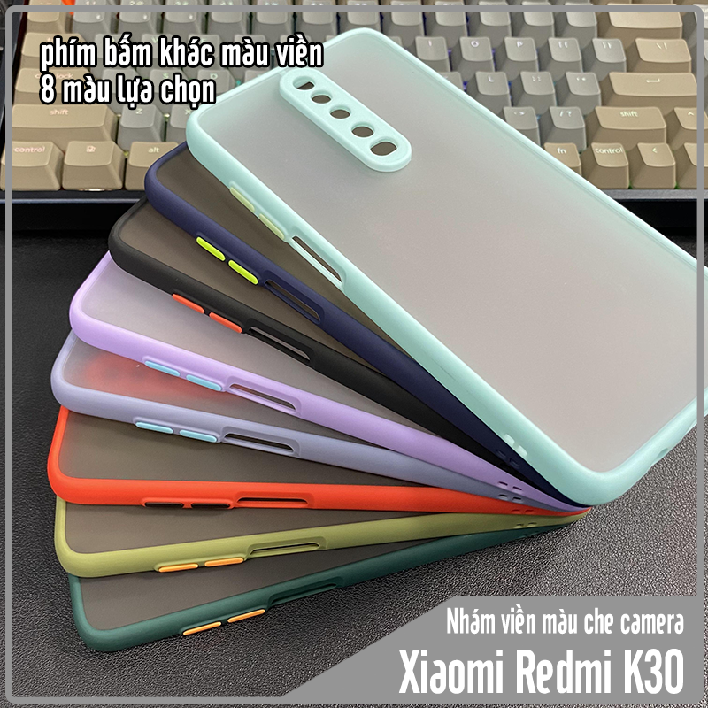 Ốp lưng cho Xiaomi Redmi K30 - Redmi K30 5G trong nhám viền màu che camera