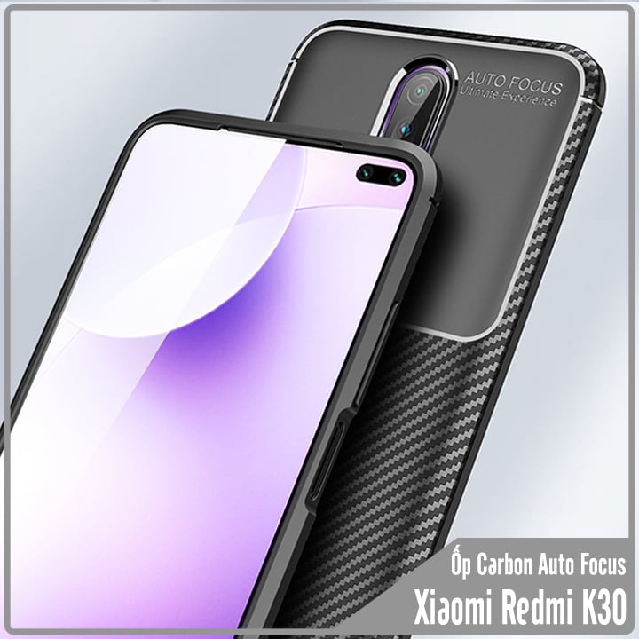 Ốp lưng Xiaomi Redmi K30 chống sốc Carbon Auto Focus