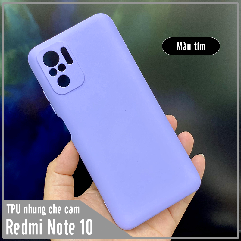 Ốp lưng cho Xiaomi Redmi Note 10S - Note 10 4G, nhựa TPU dẻo màu lót nhung che camera