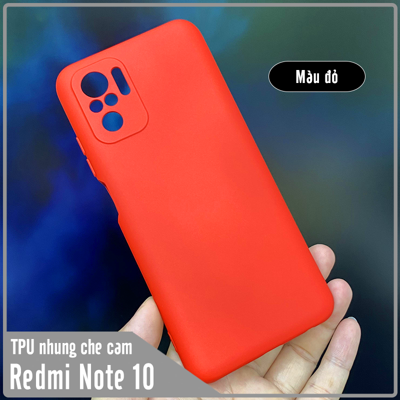 Ốp lưng cho Xiaomi Redmi Note 10S - Note 10 4G, nhựa TPU dẻo màu lót nhung che camera