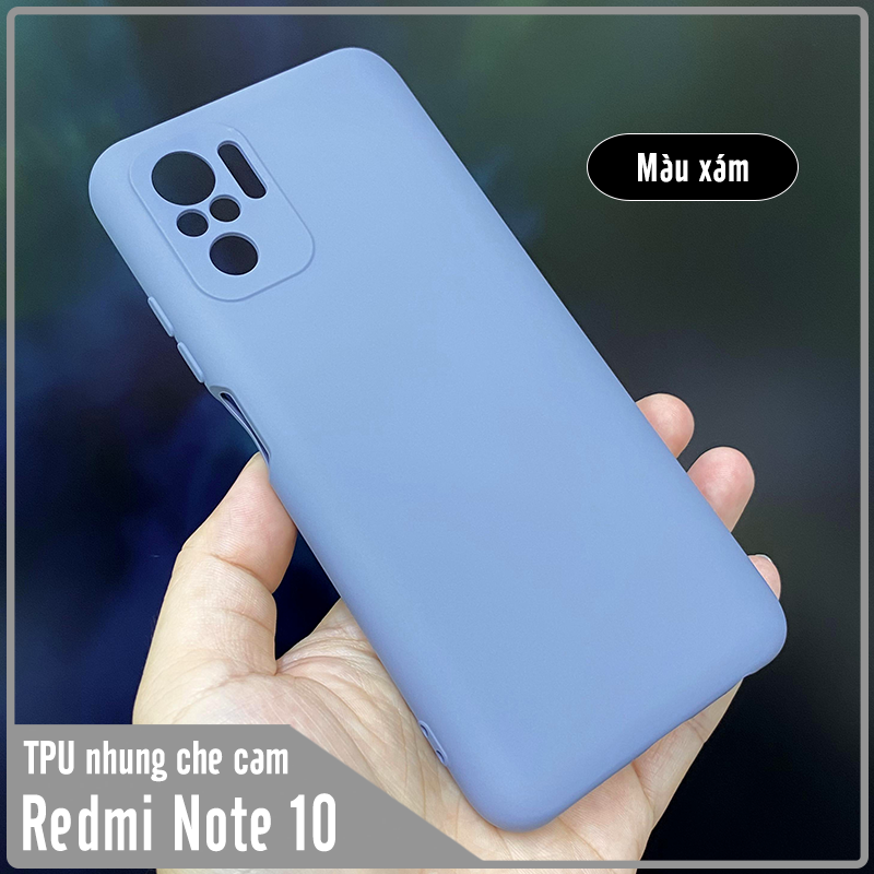 Ốp lưng cho Xiaomi Redmi Note 10S - Note 10 4G, nhựa TPU dẻo màu lót nhung che camera