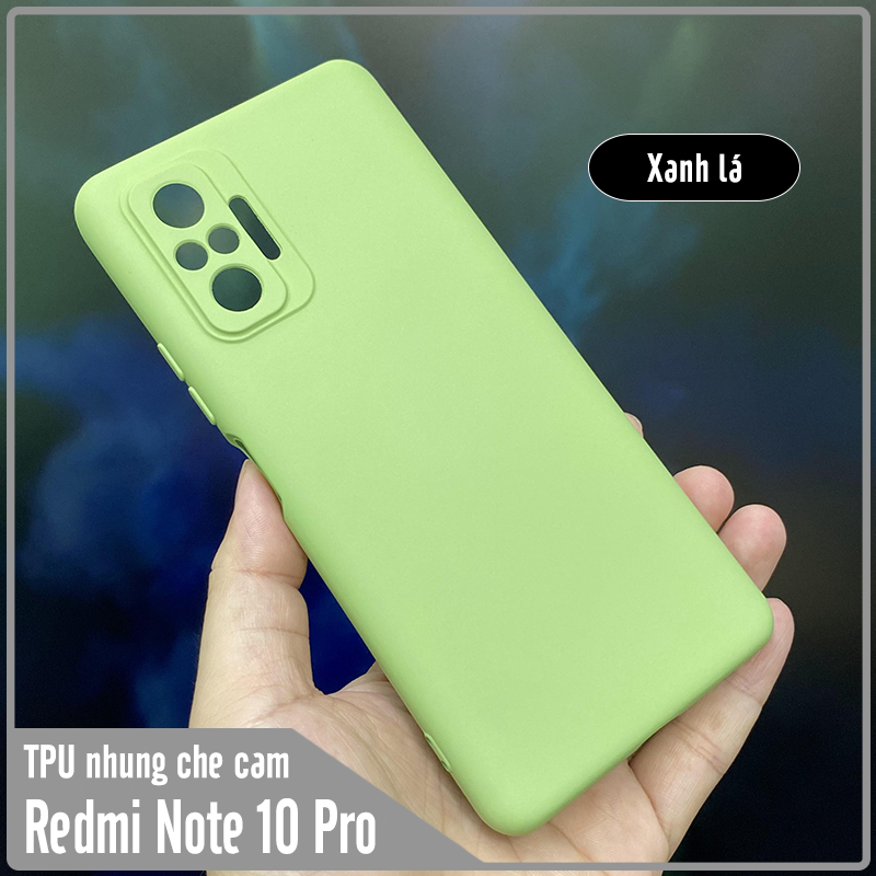 Ốp lưng cho Xiaomi Redmi Note 10 Pro, nhựa TPU dẻo màu lót nhung che camera