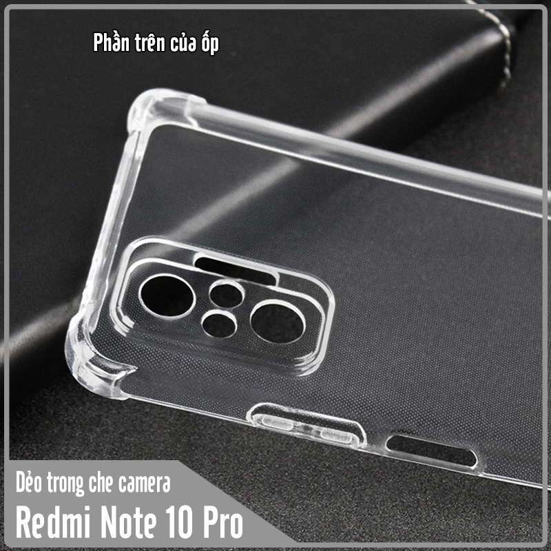 Ốp lưng cho Xiaomi Redmi Note 10 Pro TPU Trong Suốt Che Camera