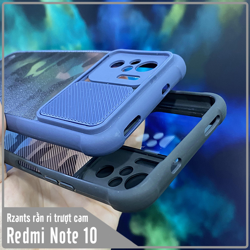 Ốp lưng cho Xiaomi Redmi Note 10 4G - Redmi Note 10S  Rzants rằn ri trượt camera V2