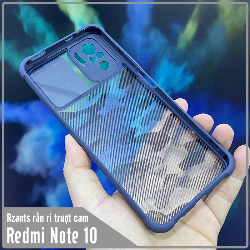 Ốp lưng cho Xiaomi Redmi Note 10 4G - Redmi Note 10S  Rzants rằn ri trượt camera V2