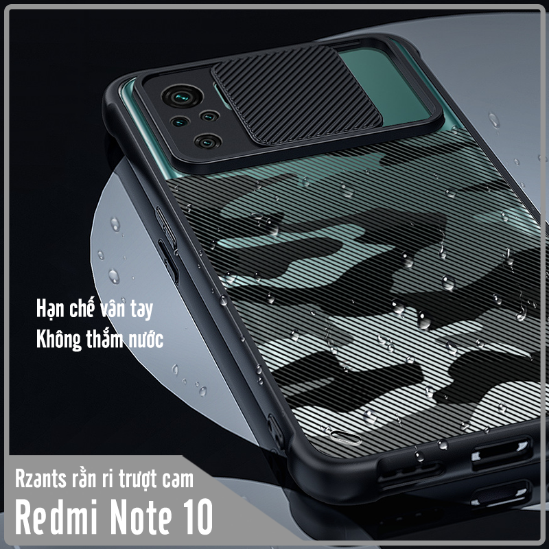 Ốp lưng cho Xiaomi Redmi Note 10 4G - Redmi Note 10S  Rzants rằn ri trượt camera V2