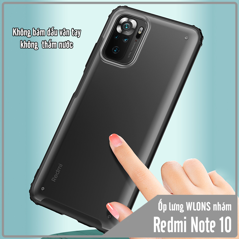 Ốp lưng chống sốc cho Xiaomi Redmi Note 10 4G - Redmi Note 10S nhám viền màu WLONS