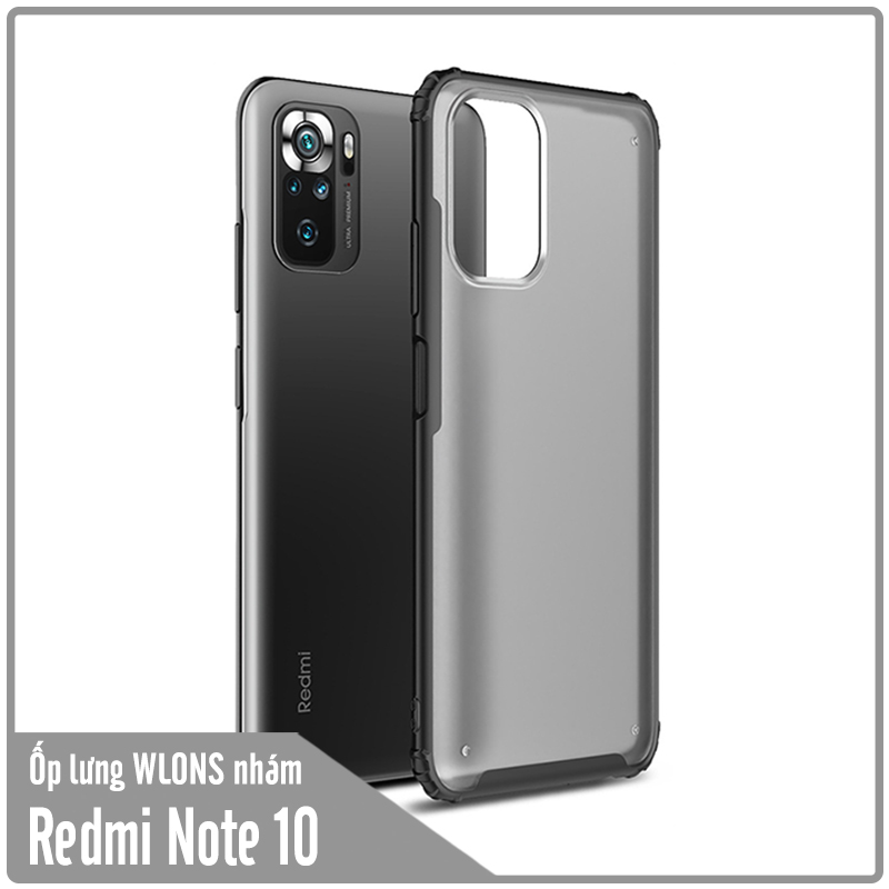 Ốp lưng chống sốc cho Xiaomi Redmi Note 10 4G - Redmi Note 10S nhám viền màu WLONS