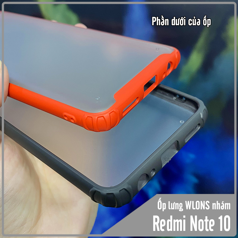 Ốp lưng chống sốc cho Xiaomi Redmi Note 10 4G - Redmi Note 10S nhám viền màu WLONS