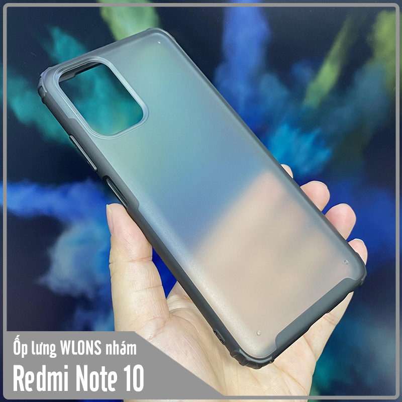 Ốp lưng chống sốc cho Xiaomi Redmi Note 10 4G - Redmi Note 10S nhám viền màu WLONS