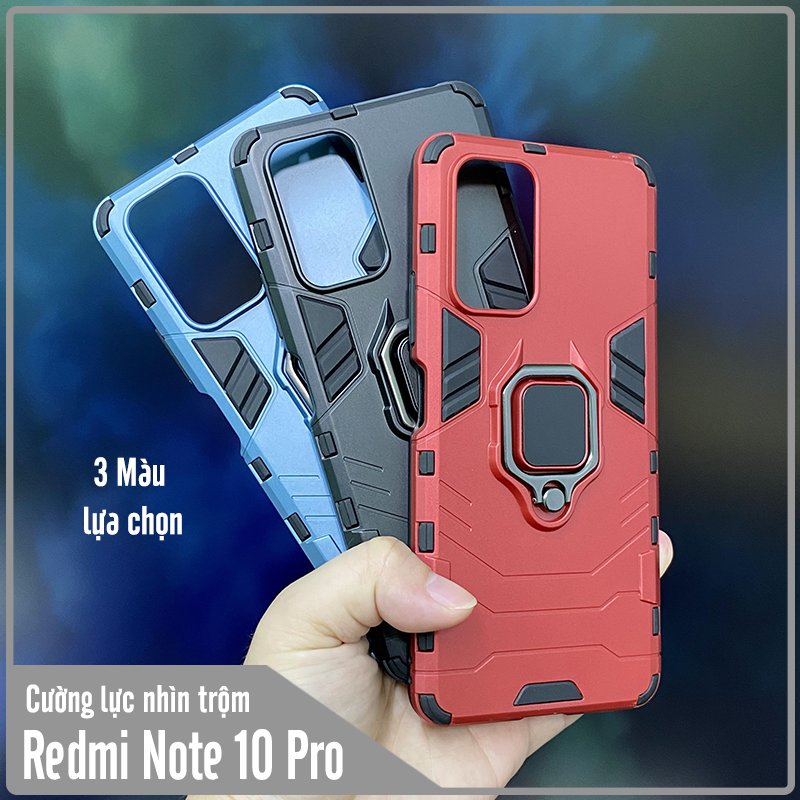 Ốp lưng cho Xiaomi Redmi Note 10 Pro iRON MAN IRING Nhựa PC cứng viền dẻo chống sốc