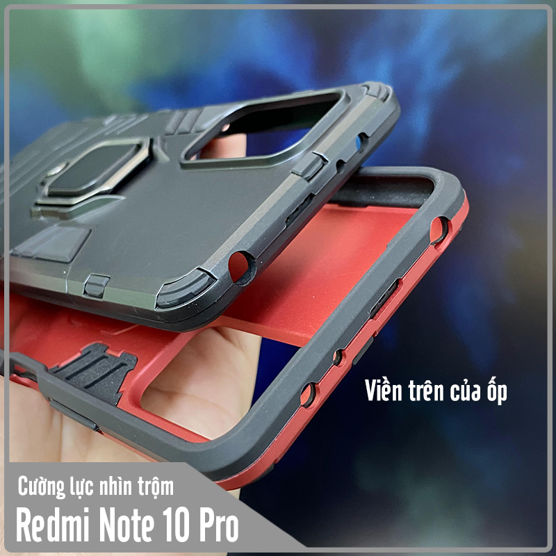 Ốp lưng cho Xiaomi Redmi Note 10 Pro iRON MAN IRING Nhựa PC cứng viền dẻo chống sốc