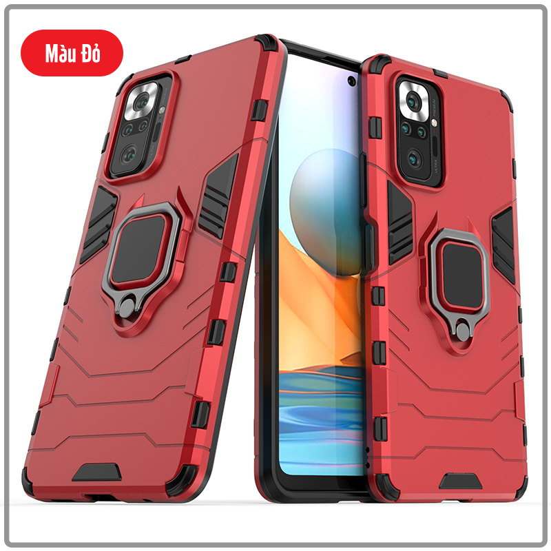 Ốp lưng cho Xiaomi Redmi Note 10 Pro iRON MAN IRING Nhựa PC cứng viền dẻo chống sốc