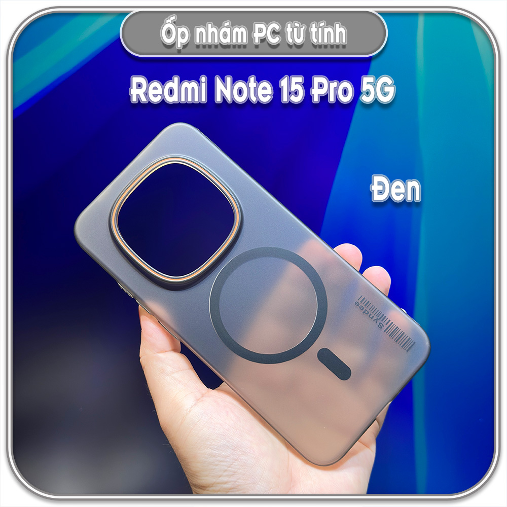 Ốp PC mỏng cho Redmi Note 15 Pro 5G, có nam châm sạc từ tính