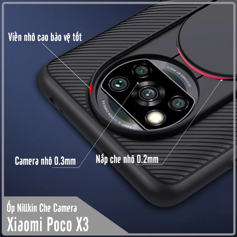 Ốp lưng cho Xiaomi Poco X3 NFC - X3 PRO Nillkin CamShield che camera