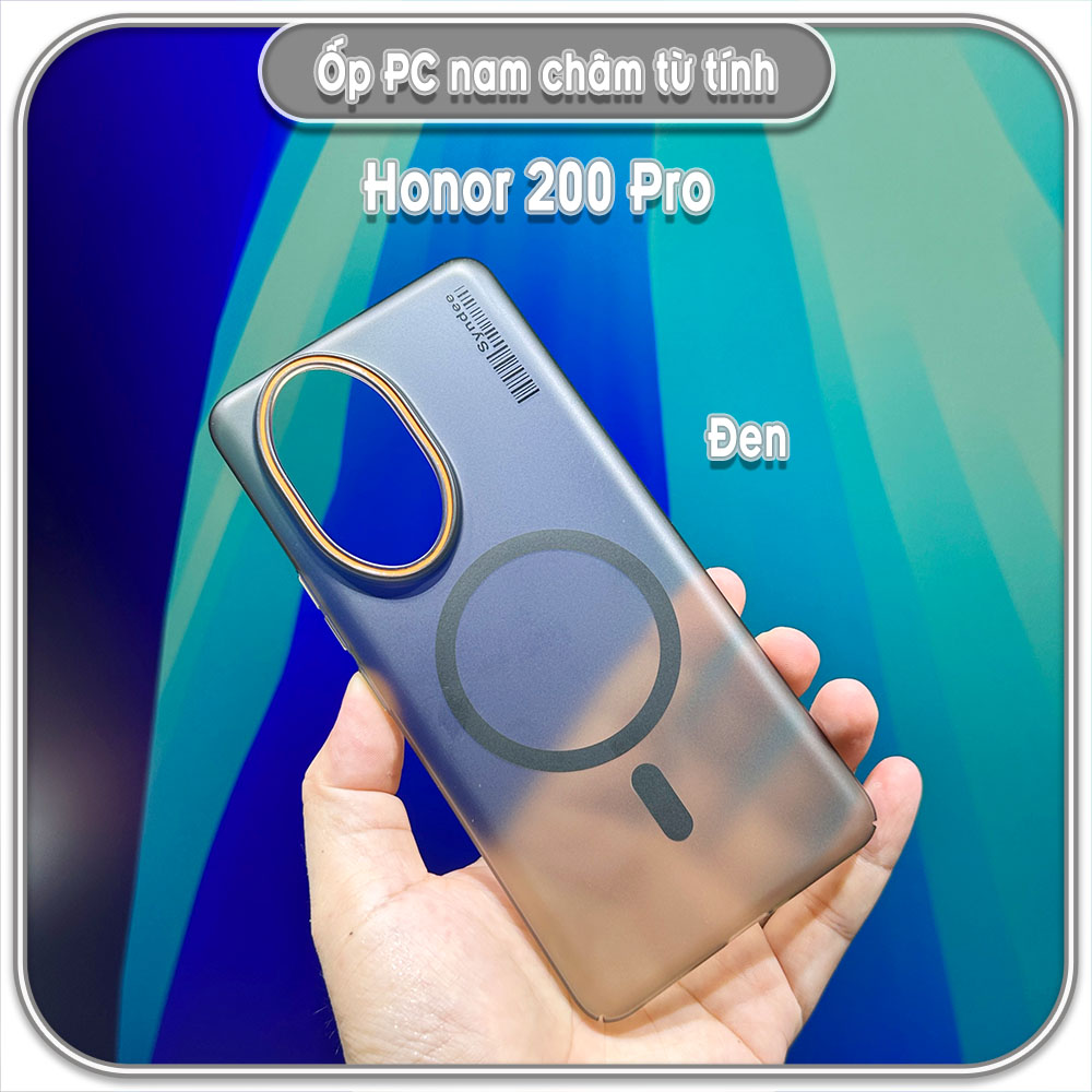 Ốp PC mỏng cho Honor 200 Pro, có nam châm sạc từ tính