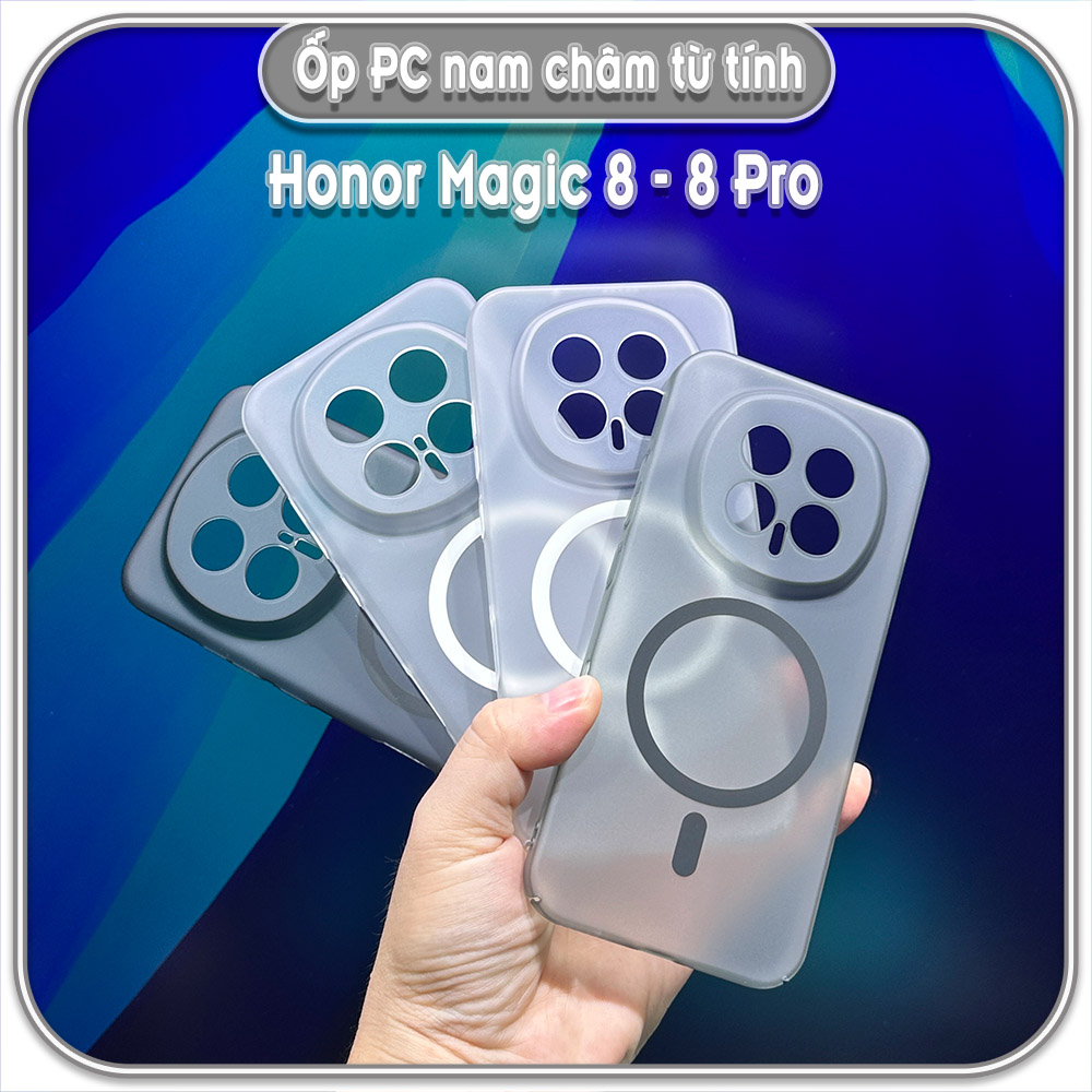 Ốp PC mỏng cho Honor Magic 8 - 8 Pro, có nam châm sạc từ tính