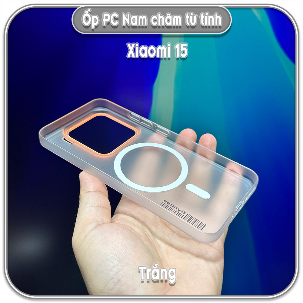 Ốp PC mỏng cho Xiaomi 15, có nam châm sạc từ tính
